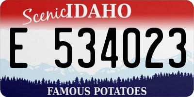 ID license plate E534023