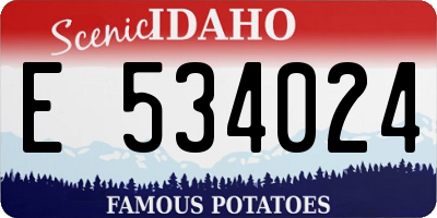 ID license plate E534024