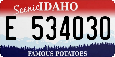 ID license plate E534030