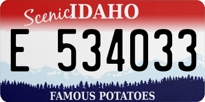 ID license plate E534033
