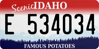 ID license plate E534034