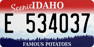 ID license plate E534037