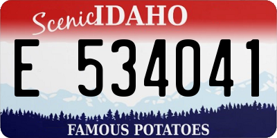 ID license plate E534041