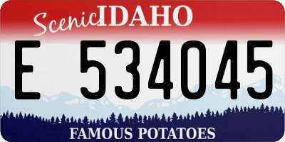 ID license plate E534045