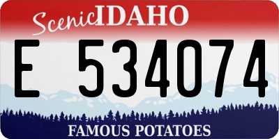 ID license plate E534074