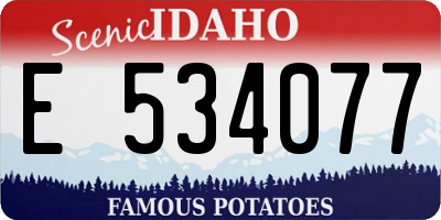 ID license plate E534077