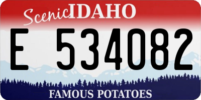 ID license plate E534082