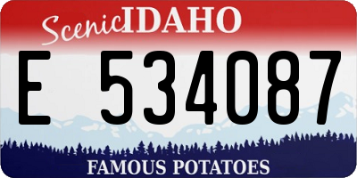 ID license plate E534087