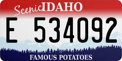 ID license plate E534092