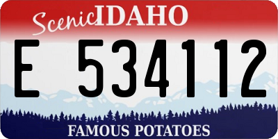 ID license plate E534112
