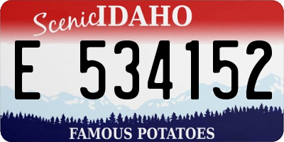 ID license plate E534152