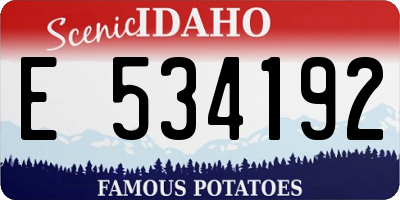 ID license plate E534192