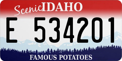 ID license plate E534201