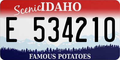 ID license plate E534210
