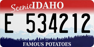 ID license plate E534212