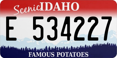 ID license plate E534227