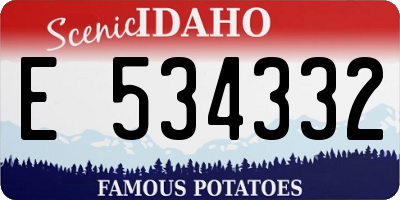 ID license plate E534332