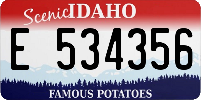 ID license plate E534356