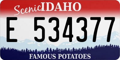 ID license plate E534377