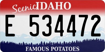 ID license plate E534472
