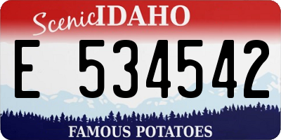 ID license plate E534542