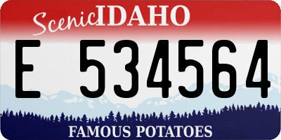 ID license plate E534564