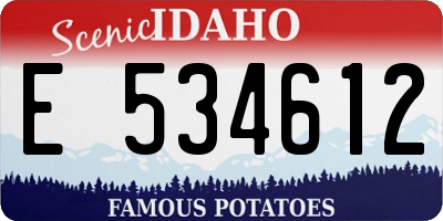 ID license plate E534612