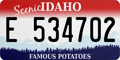 ID license plate E534702