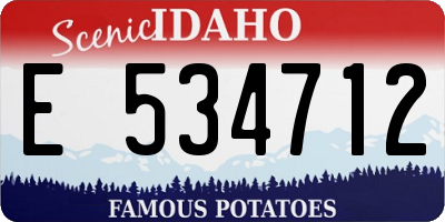 ID license plate E534712