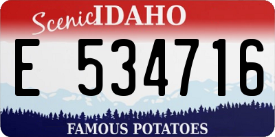 ID license plate E534716