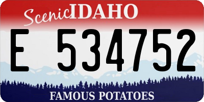 ID license plate E534752