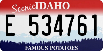 ID license plate E534761