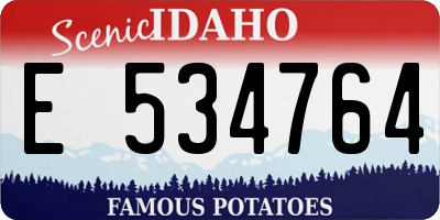 ID license plate E534764