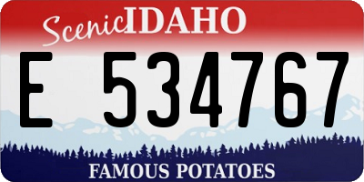 ID license plate E534767