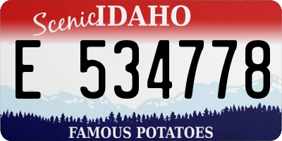 ID license plate E534778