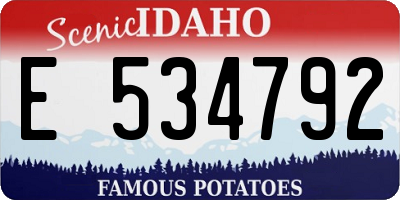 ID license plate E534792