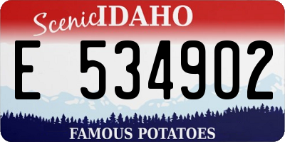 ID license plate E534902