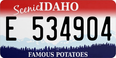 ID license plate E534904