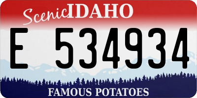 ID license plate E534934