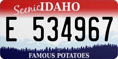 ID license plate E534967