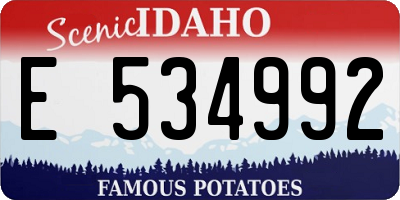 ID license plate E534992