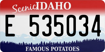 ID license plate E535034