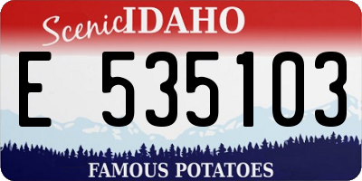 ID license plate E535103