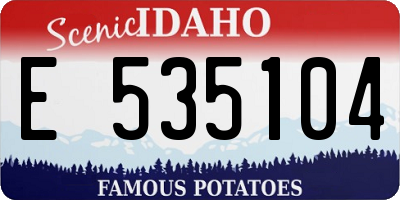 ID license plate E535104