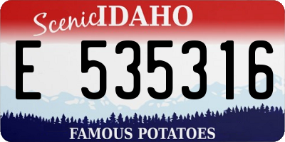 ID license plate E535316