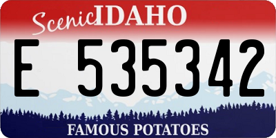 ID license plate E535342