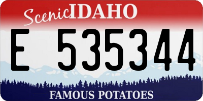 ID license plate E535344
