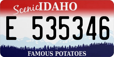 ID license plate E535346