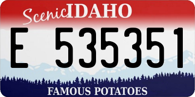 ID license plate E535351