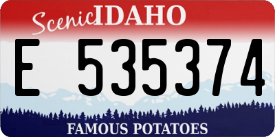 ID license plate E535374